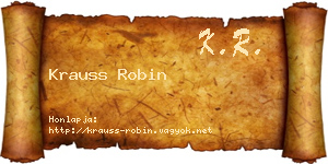 Krauss Robin névjegykártya